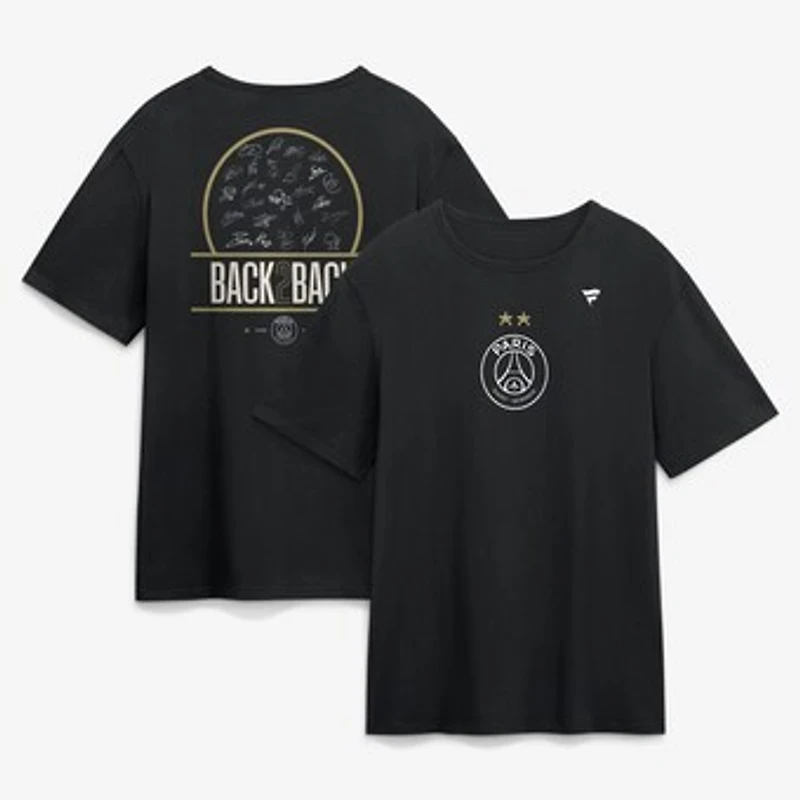 Men's Black Paris Saint-Germain Back to Back Stars T-Shirt