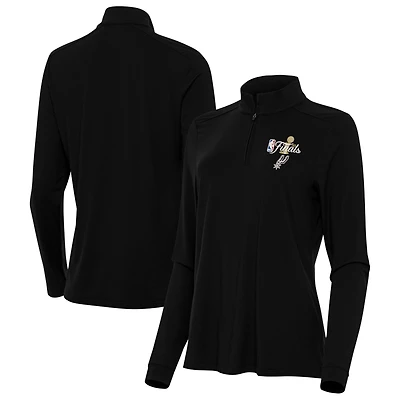 Women's Antigua Black San Antonio Spurs 2026 NBA Finals Intent Quarter-Zip Pullover