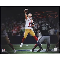 Brock Purdy San Francisco 49ers Autographed 16" x 20" Jump Throw Spotlight Photograph