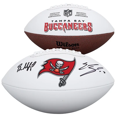 Emeka Egbuka & Baker Mayfield Tampa Bay Buccaneers Autographed Wilson White Panel Football