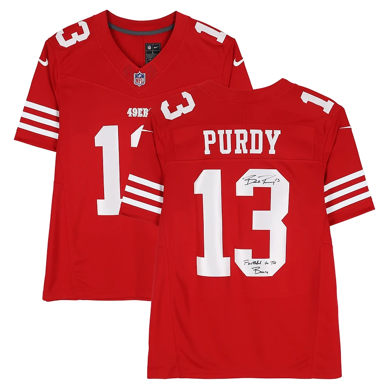 Brock Purdy San Francisco 49ers Autographed Scarlet Nike Limited Jersey with "Faithful to the Bay" Inscription
