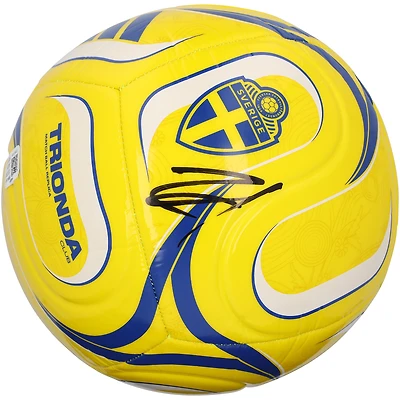 Zlatan Ibrahimovic Sweden National Team Autographed Yellow Team Soccer Ball