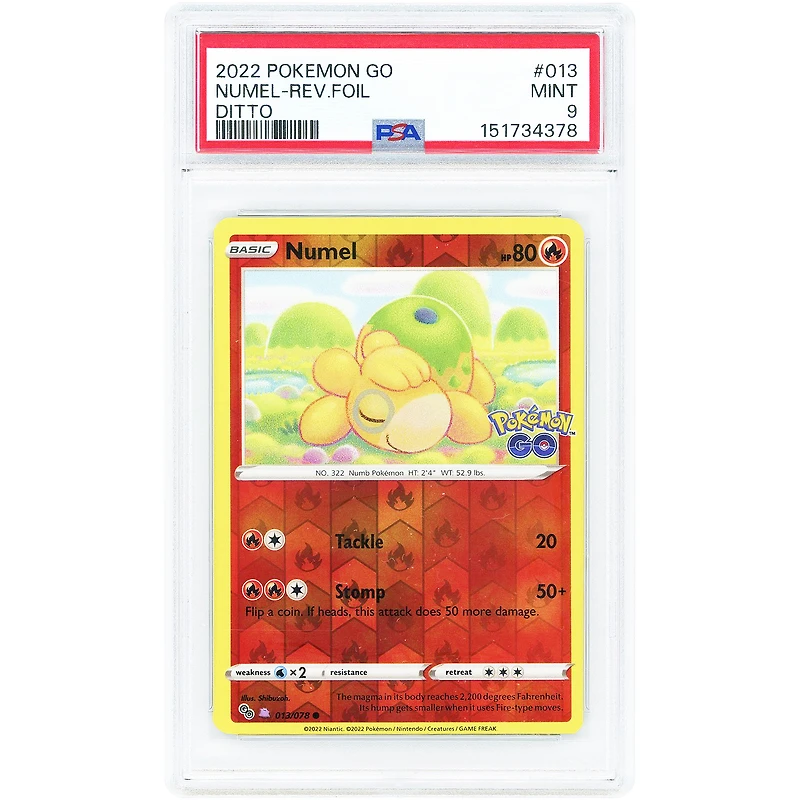 Numel Peelable Ditto 2022 Pokemon Go Common #13 PSA Authenticated 9 Card
