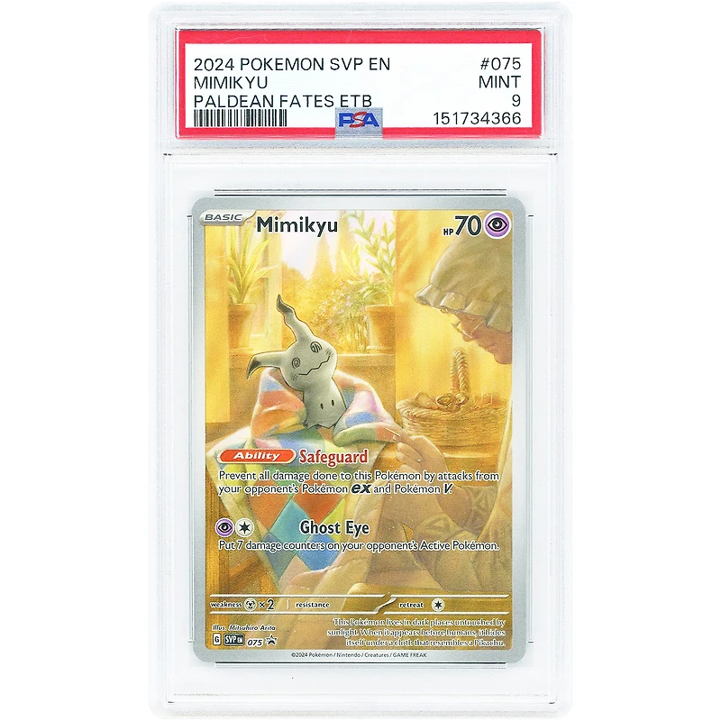 Mimikyu 2024 Pokemon Scarlet & Violet Promo #75 PSA Authenticated 9 Card