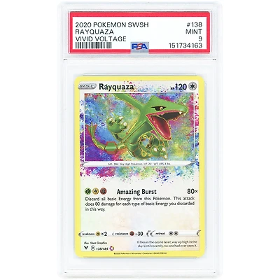 Rayquaza 2020 Pokemon Vivid Voltage Amazing Rare #138 PSA Authenticated 9 Card