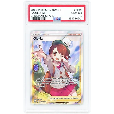 Gloria 2022 Pokemon Brilliant Stars Trainer Gallery Ultra Rare #TG26 PSA Authenticated 10 Card