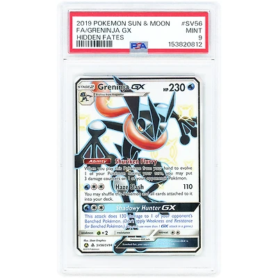 Greninja GX 2019 Pokemon Hidden Fates Shiny Vault Shiny Holo Rare #SV56 PSA Authenticated 9 Card