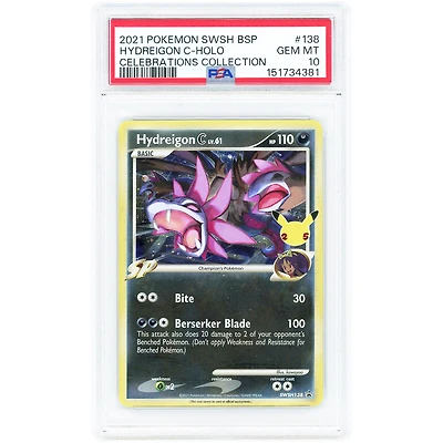 Hydreigon C LV 61 2021 Pokemon Sword & Shield Promo #SWSH138 PSA Authenticated 10 Card
