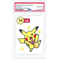 Pikachu 1st Place Round 2025 Pokemon Taruka Deck Playing Card #NNO PSA Authenticated 10 Card