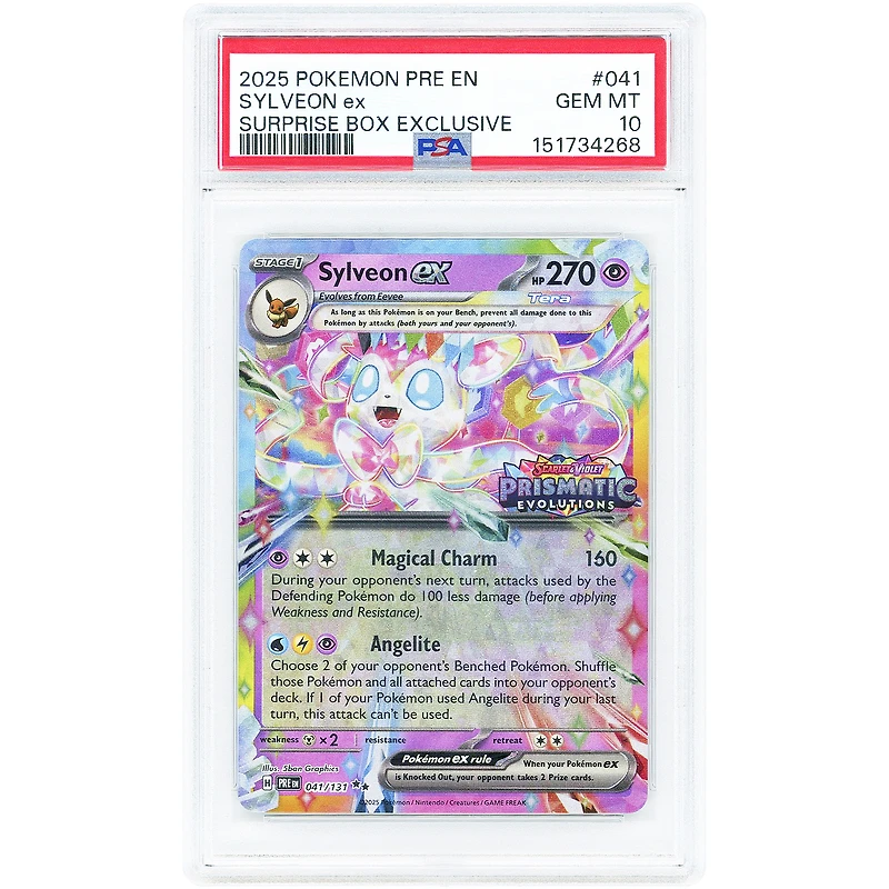 Sylveon EX 2025 Pokemon Prismatic Evolutions Promo #41 PSA Authenticated 10 Card