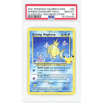 Shining Magikarp 2021 Pokemon Celebrations Classic Collection #66 PSA Authenticated 10 Card