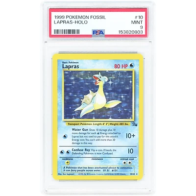 Lapras 1999 Pokemon Fossil Holo Rare #10 PSA Authenticated 9 Card