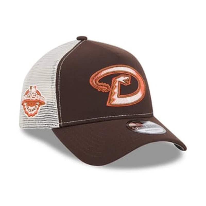 Men's New Era Brown Arizona Diamondbacks Pumpkin Spice A-Frame 9FORTY Adjustable Trucker Hat