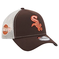 Men's New Era Brown Chicago White Sox Pumpkin Spice A-Frame 9FORTY Adjustable Trucker Hat