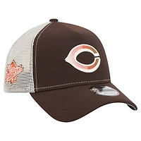 Men's New Era Brown Cincinnati Reds Pumpkin Spice A-Frame 9FORTY Adjustable Trucker Hat