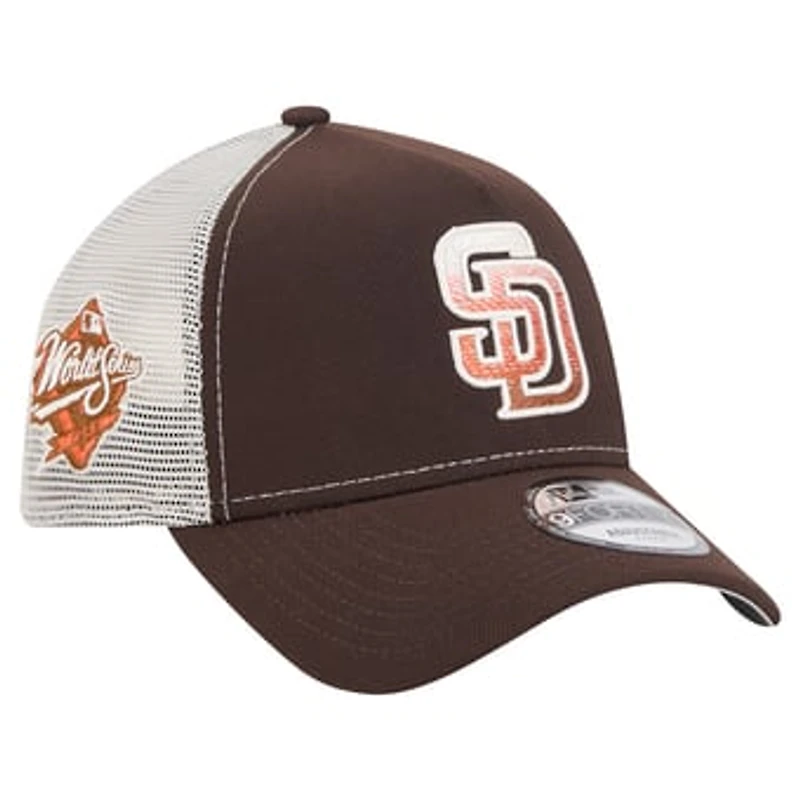 Men's New Era Brown San Diego Padres Pumpkin Spice A-Frame 9FORTY Adjustable Trucker Hat