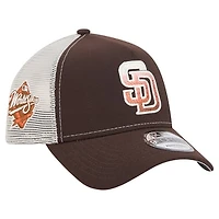 Men's New Era Brown San Diego Padres Pumpkin Spice A-Frame 9FORTY Adjustable Trucker Hat