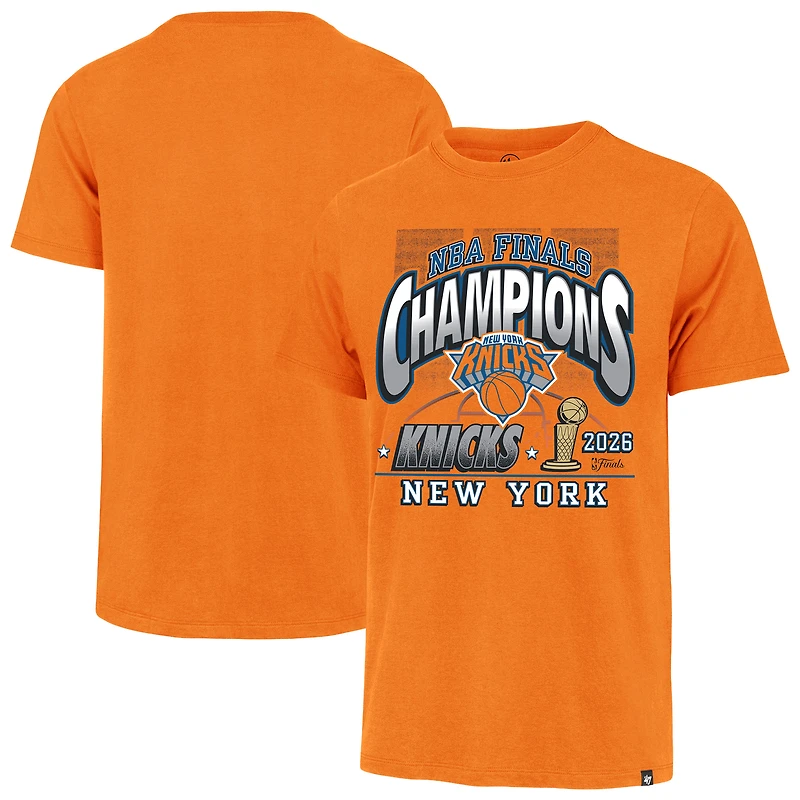 Men's '47 Orange New York Knicks 2026 NBA Finals Champions Franklin T-Shirt