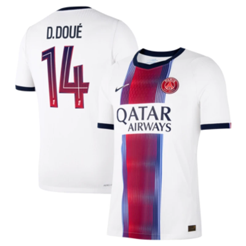 Men's Nike Désiré Doué White Paris Saint-Germain 2026/27 Away Match Authentic Jersey