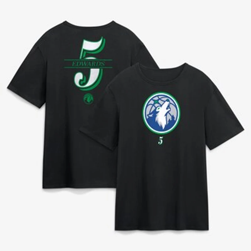 Men's Fanatics Anthony Edwards Black Minnesota Timberwolves In The Paint T-Shirt