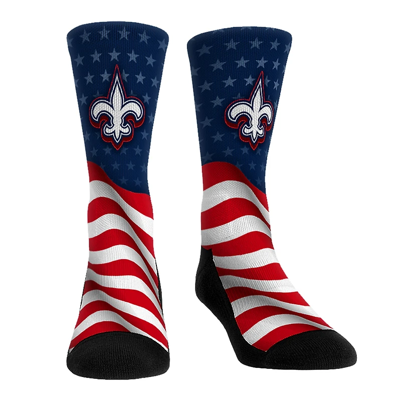 Unisex Rock Em Socks New Orleans Saints Patriotic Flag Crew Socks