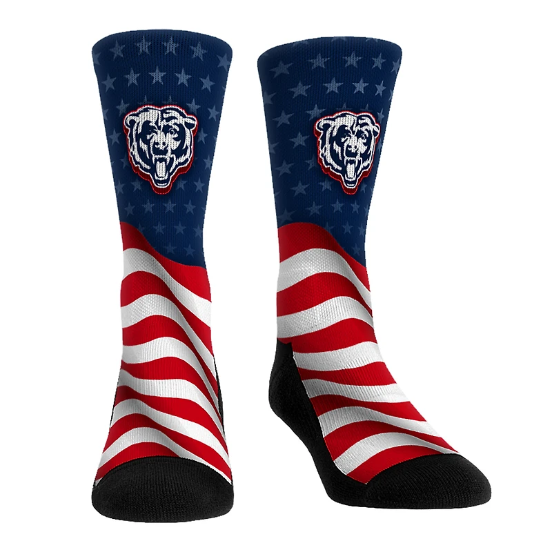 Unisex Rock Em Socks Chicago Bears Patriotic Flag Crew Socks