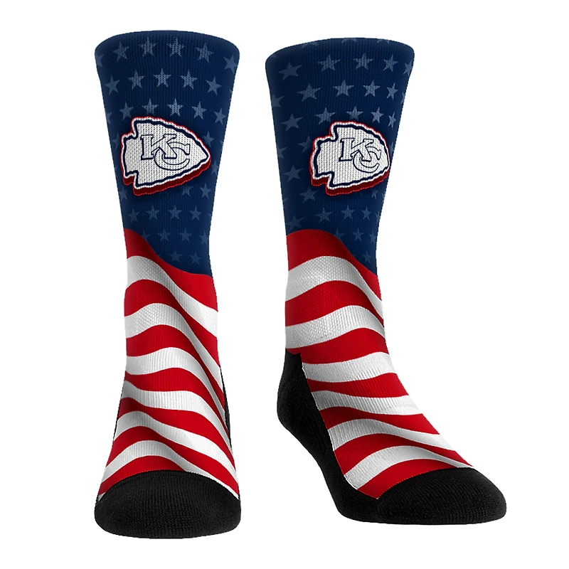 Unisex Rock Em Socks Kansas City Chiefs Patriotic Flag Crew Socks