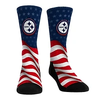 Unisex Rock Em Socks Pittsburgh Steelers Patriotic Flag Crew Socks