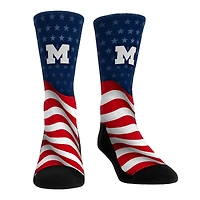 Unisex Rock Em Socks Michigan Wolverines Patriotic Flag Crew Socks