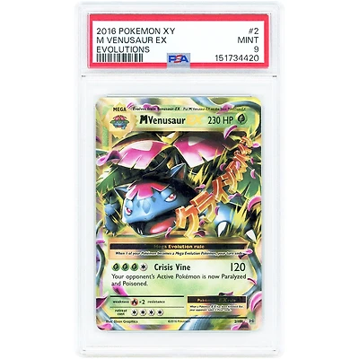 M Venusaur EX 2016 Pokemon Evolutions Ultra Rare #2 PSA Authenticated 9 Card
