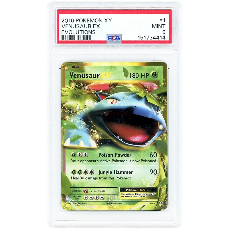 Venusaur EX 2016 Pokemon Evolutions Ultra Rare #1 PSA Authenticated 9 Card