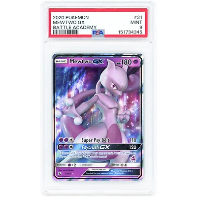 Mewtwo GX 2020 Pokemon Battle Academy Ultra Rare #31 PSA Authenticated 9 Card