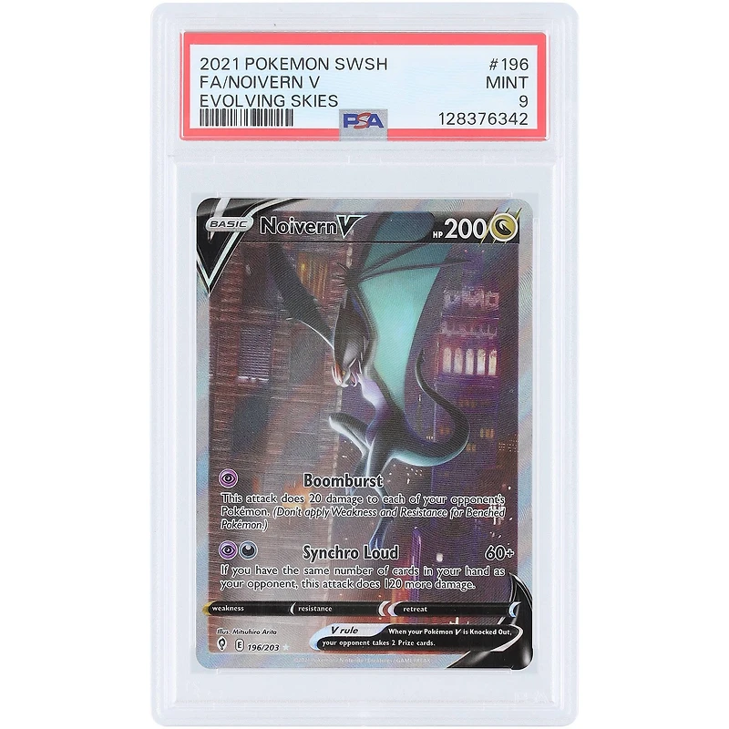 Noivern V 2021 Pokemon Evolving Skies Ultra Rare #196 PSA Authenticated 9 Card