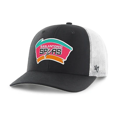 Men's '47 Black San Antonio Spurs Hardwood Classics Trucker Adjustable Hat