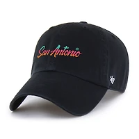 Men's '47 Black San Antonio Spurs Region Clean Up Adjustable Hat