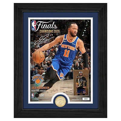 Highland Mint Jalen Brunson New York Knicks 2026 NBA Finals Champions 13" x 16" Trophy Bronze Coin Photo Mint