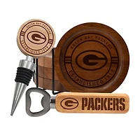 The Memory Company Green Bay Packers Coaster, Bottle Opener & Wine Stopper Set