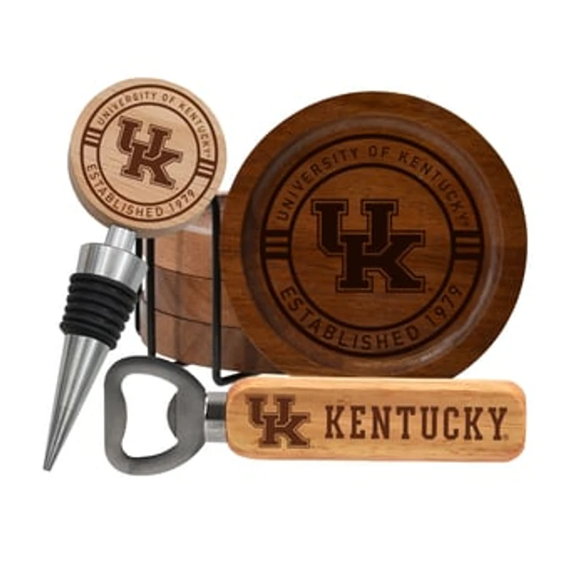The Memory Company Kentucky Wildcats Coaster, Bottle Opener & Wine Stopper Set