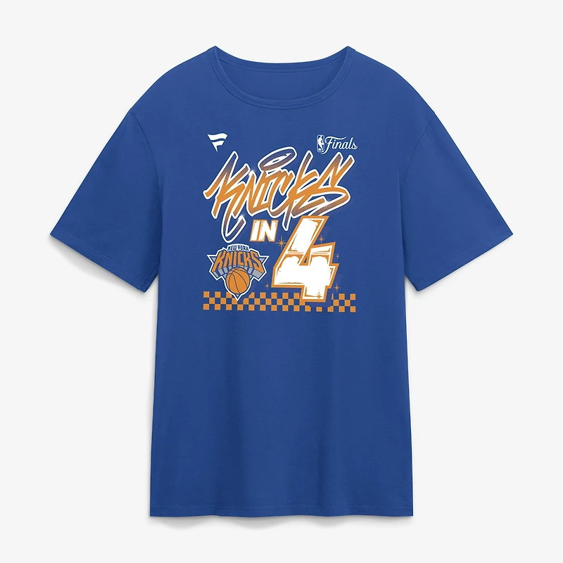 Men's Blue New York Knicks In Four T-Shirt