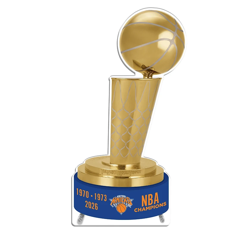 New York Knicks Three-Time NBA Finals Champions 17" Larry O'Brien Trophy Acrylic Plaque