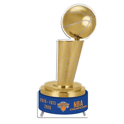 New York Knicks Three-Time NBA Finals Champions 17" Larry O'Brien Trophy Acrylic Plaque
