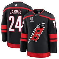 Men's Fanatics Seth Jarvis Black Carolina Hurricanes 2026 Stanley Cup Champions Home Premium Patch Jersey