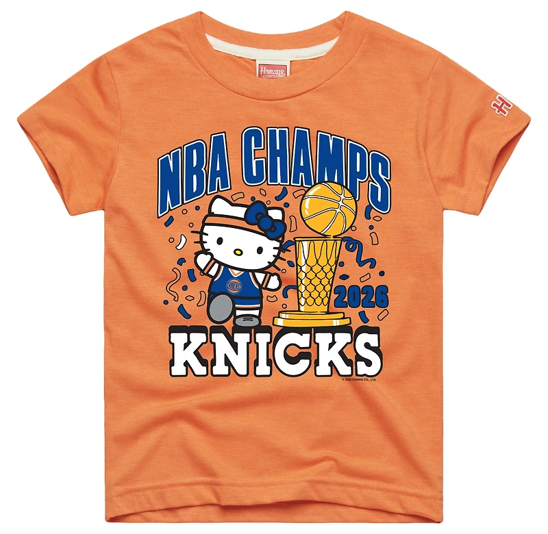 Youth Homage Orange New York Knicks x Hello Kitty & Friends 2026 NBA Finals Champions Tri-Blend T-Shirt