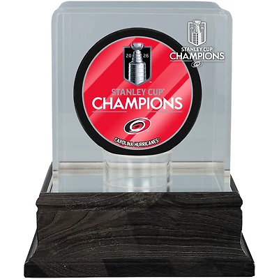 Carolina Hurricanes 2026 Stanley Cup Champions Charcoal Hockey Puck Logo Display Case - UV Protected