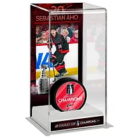 Sebastian Aho Carolina Hurricanes 2026 Stanley Cup Champions Deluxe Tall Logo Hockey Puck Case