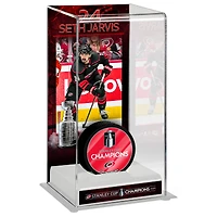 Seth Jarvis Carolina Hurricanes 2026 Stanley Cup Champions Deluxe Tall Logo Hockey Puck Case