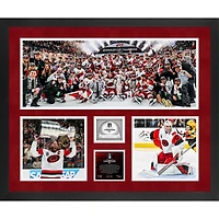 Carolina Hurricanes 2026 Stanley Cup Champions Framed 20'' x 24'' 3-Photograph Collage with Game-Used Ice from the 2026 Stanley Cup Final - Limited Edition of 2026