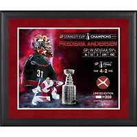 Frederik Andersen Carolina Hurricanes 2026 Stanley Cup Champions Framed 16" x 20" Collage with a Piece of Game-Used Net from the 2026 Stanley Cup Final - Limited Edition of 250