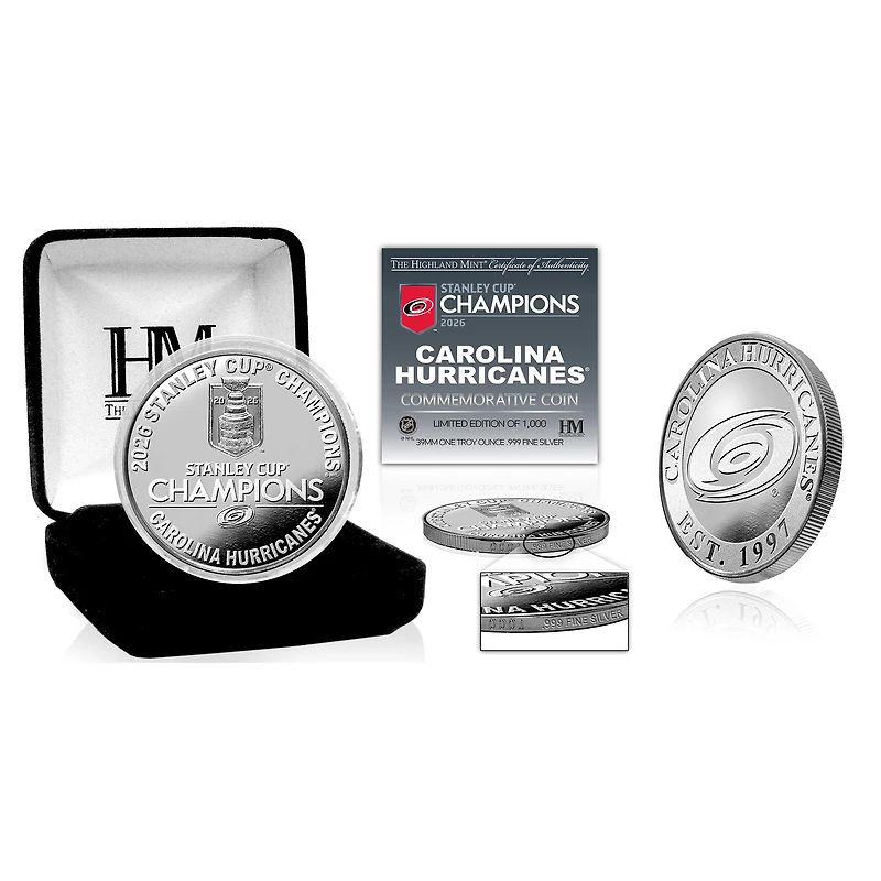 Highland Mint Carolina Hurricanes 2026 Stanley Cup Champions Limited Edition 1oz .999 Fine Silver Coin