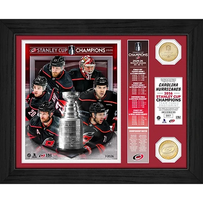 Highland Mint Carolina Hurricanes 2026 Stanley Cup Champions Limited Edition 13" x 16" Team Force Bronze Coin Photo Mint